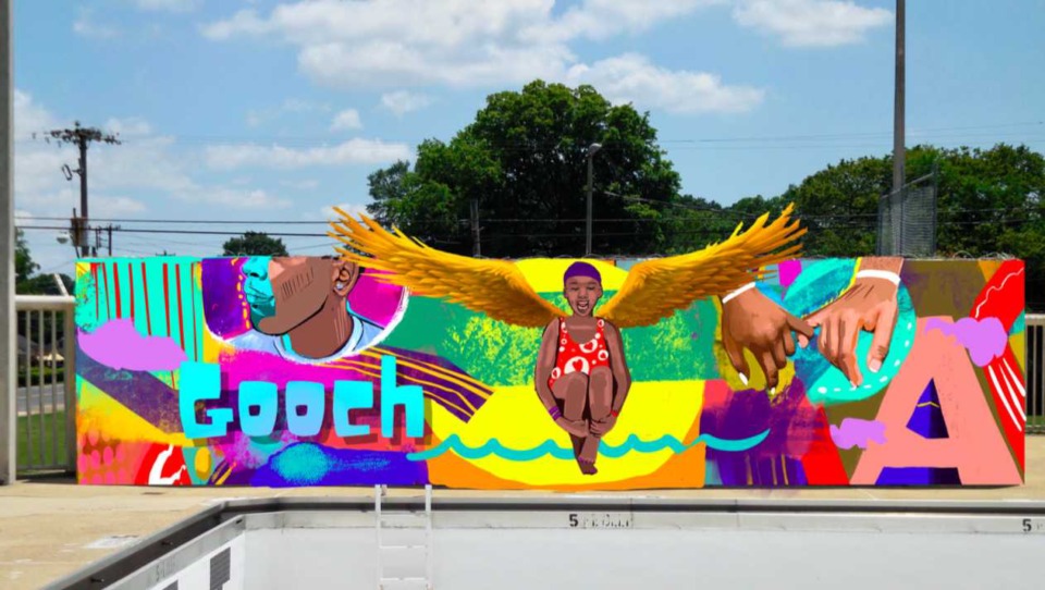 <strong>Artist Jamond Bullock created the mural at Gooch Park, which will be unveiled &nbsp;Saturday, July 9, at 10 a.m.</strong> (Photo courtesy of Jo Ann Street)