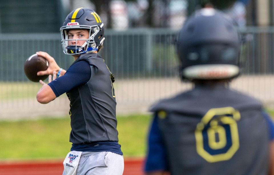 <strong>Brock Glenn played six games in the COVID-19 season of 2020 and 10 last year, finishing 8-2 after a loss to Christ Presbyterian Academy in the semifinals of the Division 2-AA playoffs.</strong> (Greg Campbell/Special to The Daily Memphian)