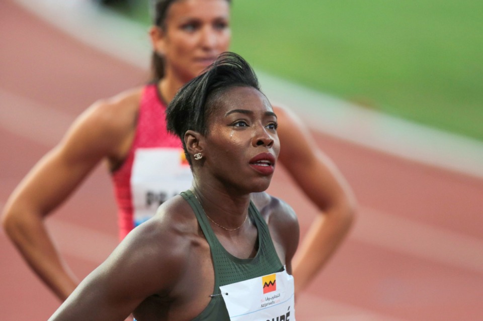 <strong>Among the headliners scheduled to compete in the women&rsquo;s 100&nbsp;are two-time World Championships silver medalist&nbsp;Murielle Ahoure-Demps.</strong> (AP file photo/Mosa'ab Elshamy)