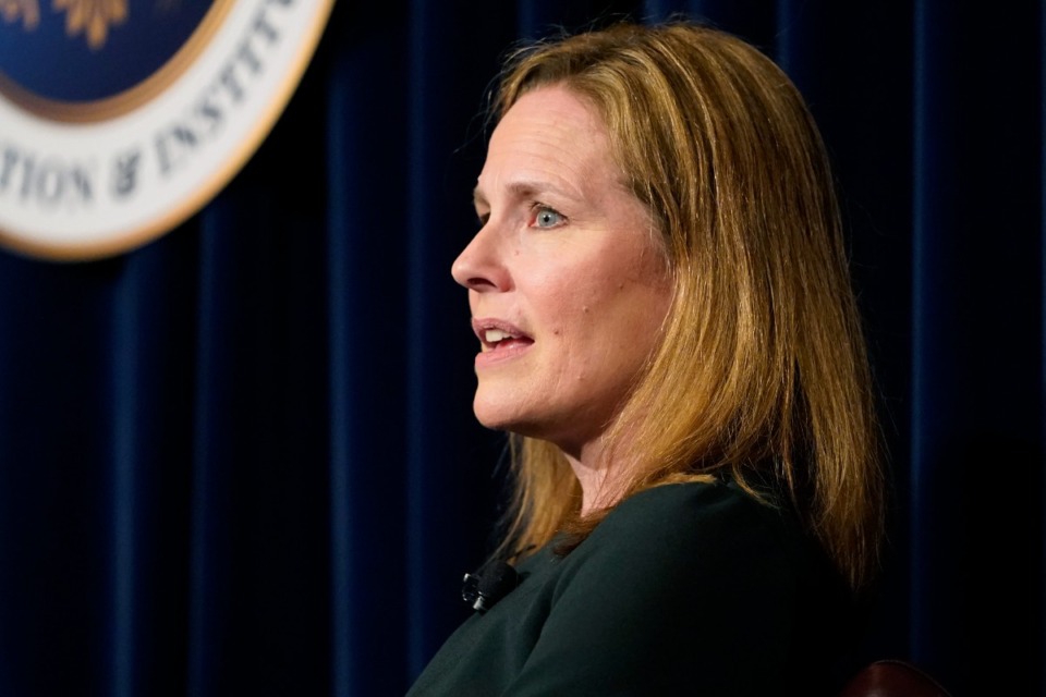 <strong>Rhodes College Alumni for Reproductive Rights is urging Rhodes to remove Supreme Court Associate Justice Amy Coney Barrett from its Hall of Fame.</strong> (Damian Dovarganes/AP file)