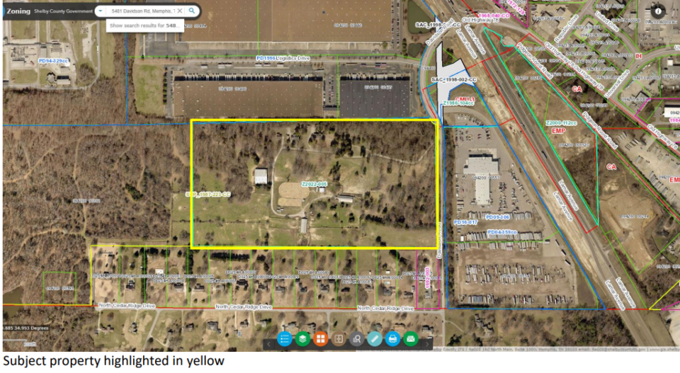 <strong>The Memphis and Shelby County Land Use Control Board approved a rezoning request for 52.46 acres at 5481 Davidson Road. The area has been zoned for conservation agriculture and used as a residential site with horse stables, according to staff reports.&nbsp;</strong>(Courtesy Land Use Control Board)