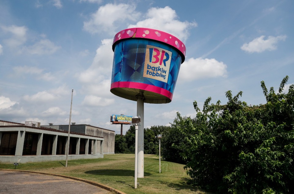<strong>The 36,600-square-foot Klinke Brothers Ice Cream Co. manufacturing plant &mdash; with its iconic tub of ice cream tilting high over the traffic on the south loop of Interstate 240 &mdash; is for sale.</strong> (Mark Weber/The Daily Memphian)