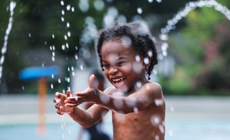 <strong>Marquis Radcliff plays in the water at Orange Mound Park's new splash pad Aug. 20, 2022. The splash pad was part of Accelerate Memphis&rsquo; goal to improve parks across the city.</strong>&nbsp;(Patrick Lantrip/The Daily Memphian)