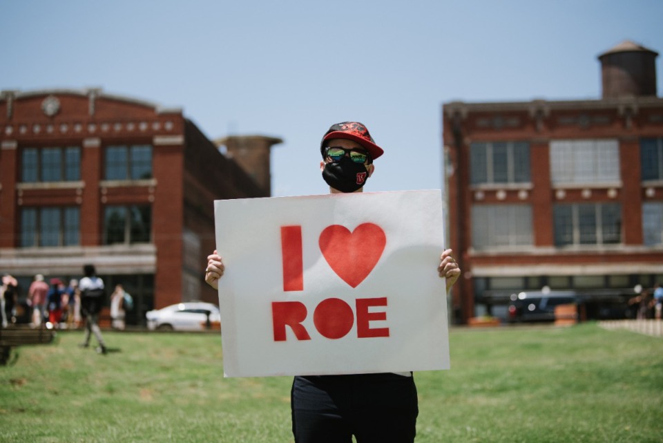 <strong>Abortion-rights marcher Joy Brooke Fairfield participated in a rally&nbsp; Downtown Saturday May 14, 2022.</strong> (Lucy Garrett/Special to The Daily Memphian file)