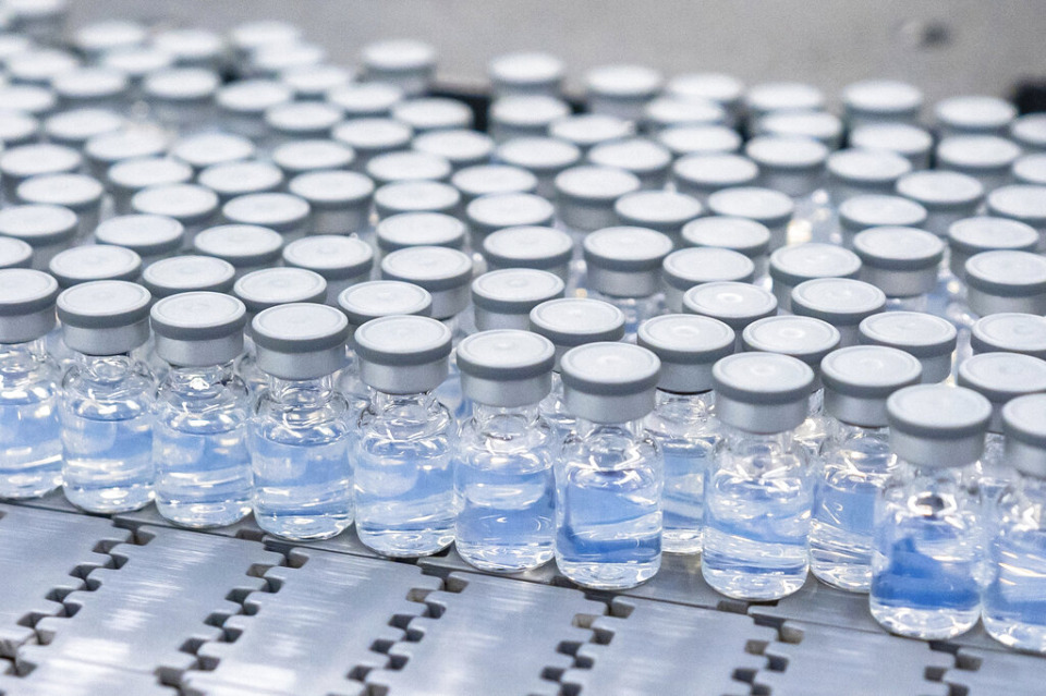 <strong>This August 2022 photo provided by Pfizer shows vials of the company's updated COVID-19 vaccine during production in Kalamazoo, Michigan. U.S. regulators have authorized updated COVID-19 boosters, the first to directly target today's most common omicron strain.</strong> (Pfizer via AP)