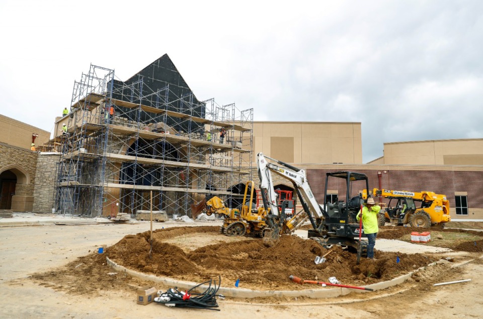 <strong>Construction continued at the new $40 million Lakeland Prep high school on June 2.</strong> (Mark Weber/The Daily Memphian)