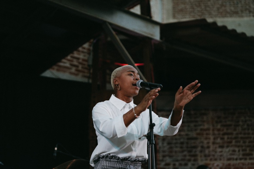 <strong>Zalissa Stewart performs at Choose901's event at The Ravine in the Edge District on Thursday, Sept. 1, 2022.</strong> (Lucy Garrett/Special to The Daily Memphian)