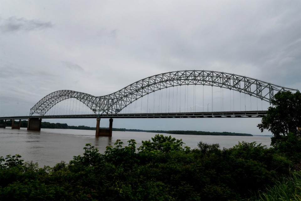 <strong>The Hernando DeSoto Bridge on Monday, May 17, 2021.&nbsp;The Greater Memphis Chamber is&nbsp;pushing for a third bridge in its 2022-2023 Metro Advocacy Agenda, a position it feels uniquely suited to address.&nbsp;</strong>(Mark Weber/The Daily Memphian file)