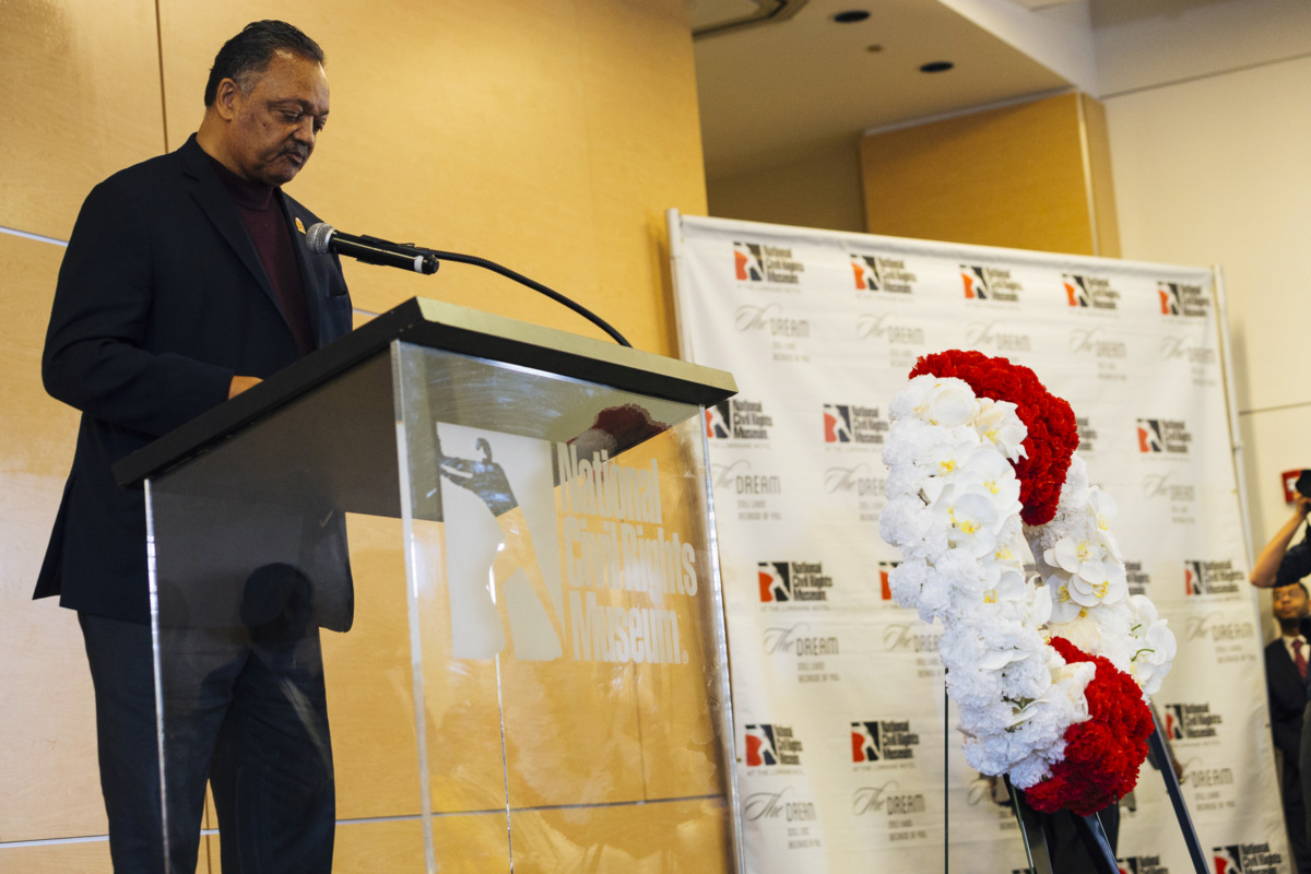 <strong>Rev. Jesse Jackson speaks at the National Civil Rights Museum's April 4, 2019, observance of Dr. Martin Luther King Jr.'s assassination 51 years ago. </strong>(Ziggy Mack/Special to The Daily Memphian)