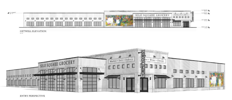 <strong>Silo Square Grocery will be a one-story building near Getwell Road, north of the town square area.</strong> (Courtesy Lifestyle Homes)