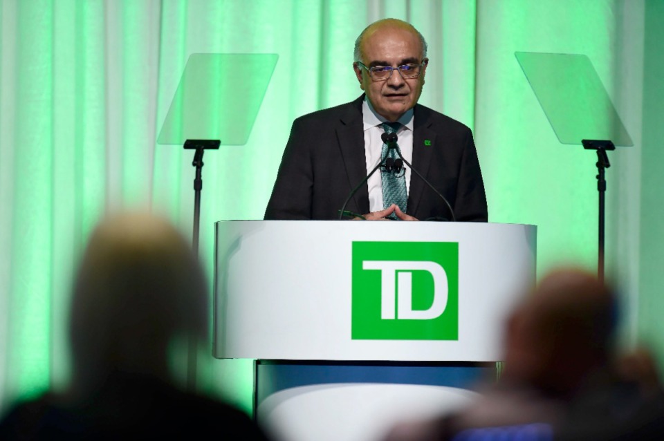 <strong>&ldquo;We start with a good position that once this deal closes, we are going to have more than 10 million Americans banking with TD,&rdquo; Toronto-Dominion Bank CEO&nbsp;Bharat Masrani, seen here, said.</strong> (Frank Gunn/The Canadian Press via AP file)