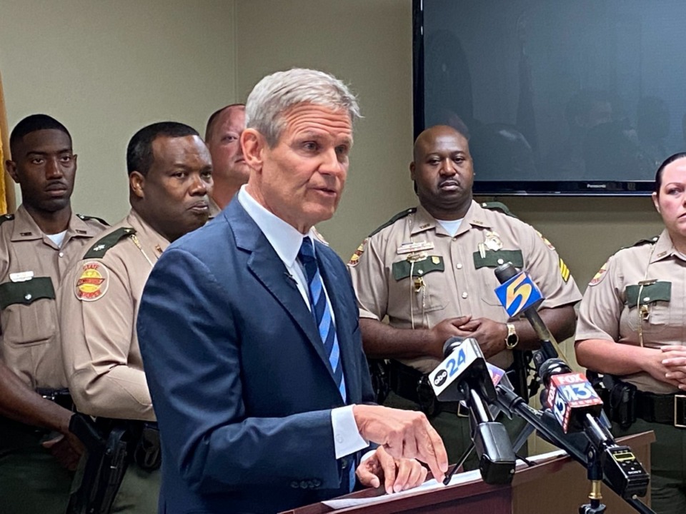 <strong>Tennessee Gov. Bill Lee called for a review of plea deals with violent felons like those used in the 2020 case of the man accused of Wednesday&rsquo;s shooting spree in the city that left four people dead. Lee made the call during a Friday, Sept. 9, press conference in the city.</strong> (Bill Dries/Daily Memphian)