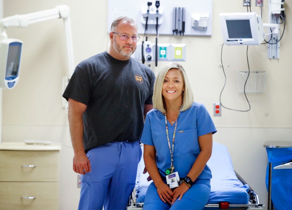 <strong>Saint Francis Hospital-Bartlett emergency room nurses Cary Hamilton and Audrey Mills on Wednesday, August 31, 2022.</strong> (Mark Weber/The Daily Memphian)