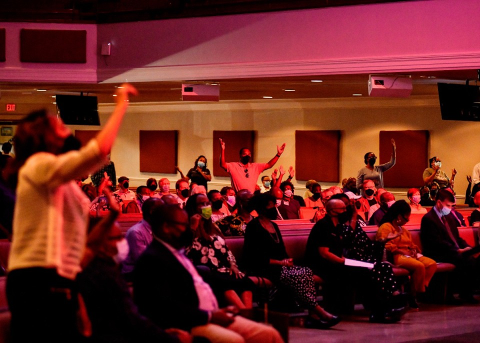 <strong>Religious leaders and community members gathered at Mississippi Boulevard Christian Church on Monday, Sept. 12, 2022.</strong> (Houston Cofield/Special to The Daily Memphian)