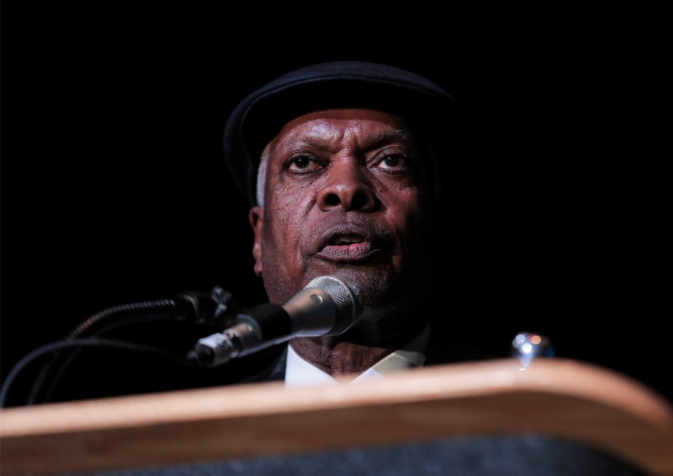 <strong>&ldquo;At this moment and many other moments I&rsquo;m so grateful to come from Memphis, Tenessee,&rdquo; Booker T. Jones said at his induction ceremony into the Memphis Music Hall of Fame Thursday.</strong> (Patrick Lantrip/Daily Memphian)
