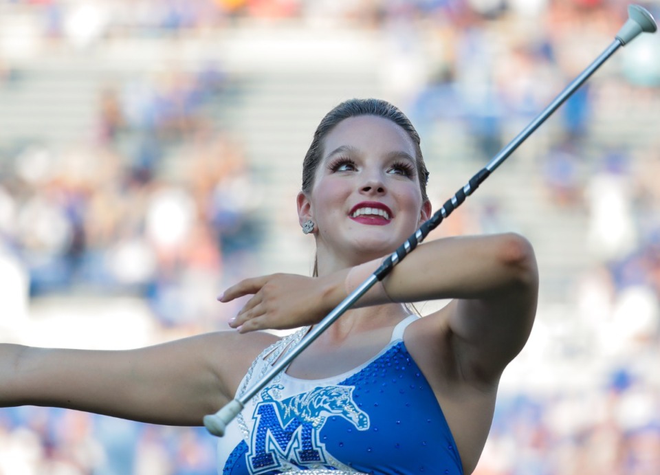 <strong>University of Memphis majorettes perform before Saturday&rsquo;s game at Simmons Bank Liberty Stadium.</strong> (Patrick Lantrip/The Daily Memphian)