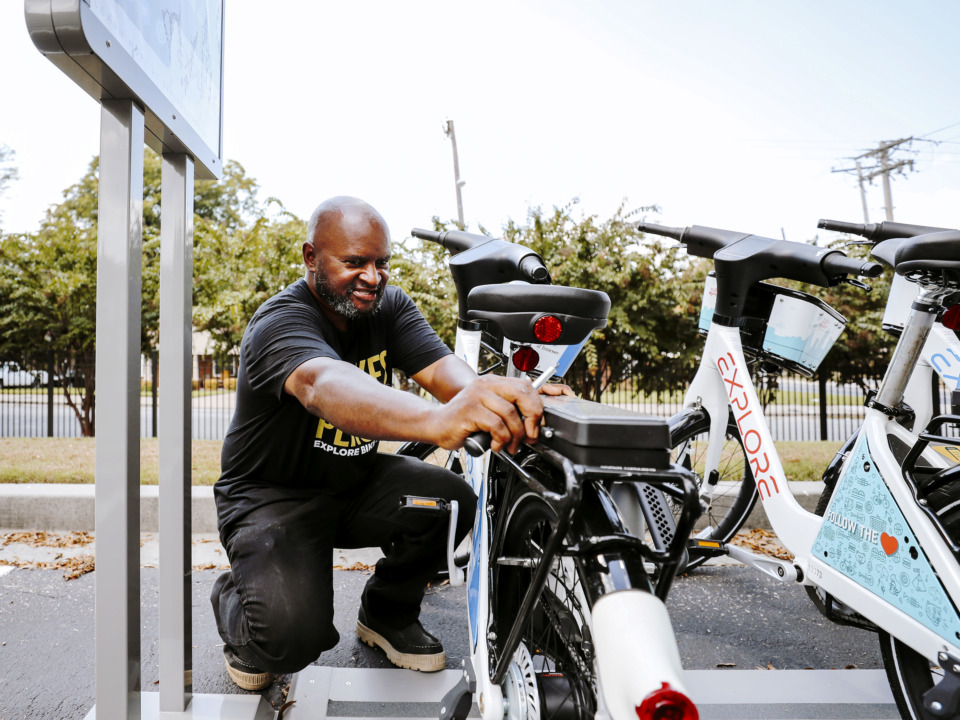<strong>As the Explore Bike Share service marks its first year in May, City Hall will weigh proposals by the nonprofit, two electric scooter shared mobility companies and any other companies that want permanent city permits to operate within the city.</strong> (Houston Cofield/Daily Memphian file)