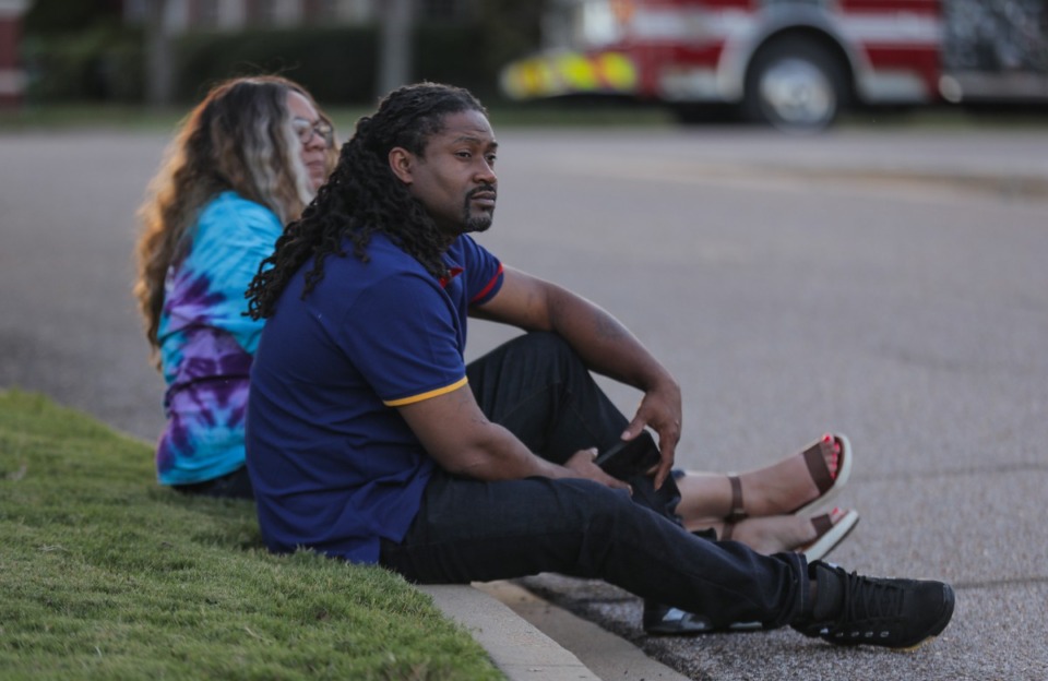 <strong>Corry Clay and his wife, Nashedra Strong-Clay, attend the vigil at Collierville Town Hall on Sept. 23, 2022.</strong> (Patrick Lantrip/The Daily Memphian)