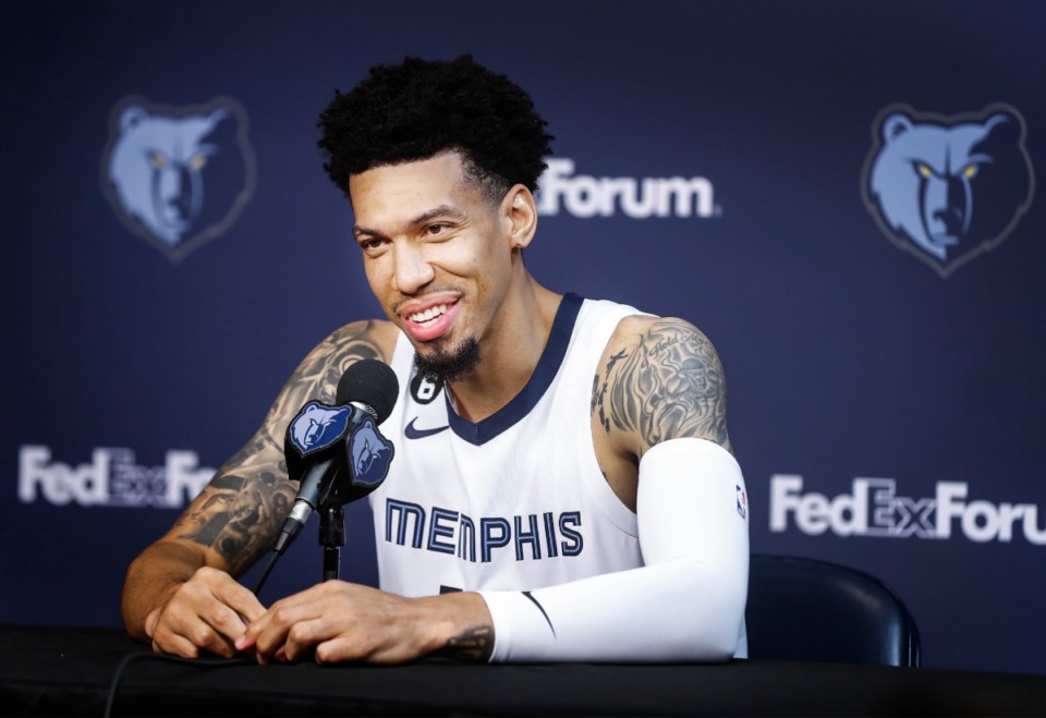 <strong>&ldquo;I&rsquo;m excited to be a part of this group and hopefully make an impact on the younger guys and help this team mature,&rdquo; said Memphis Grizzlies forward Danny Green during team media day on Monday, Sept. 26, 2022.</strong> (Mark Weber/The Daily Memphian)