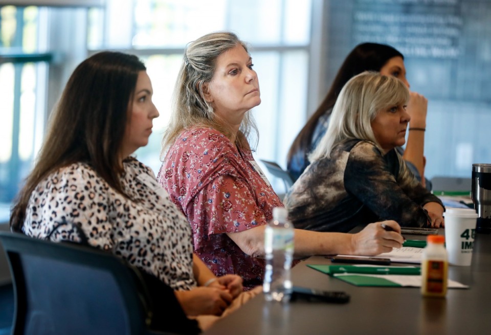 <strong>Collierville Schools&nbsp;career and technical education teachers attend an info session at IMC Companies to learn more about jobs their students could have and what skills their students need as they enter the workplace.</strong> (Mark Weber/The Daily Memphian)