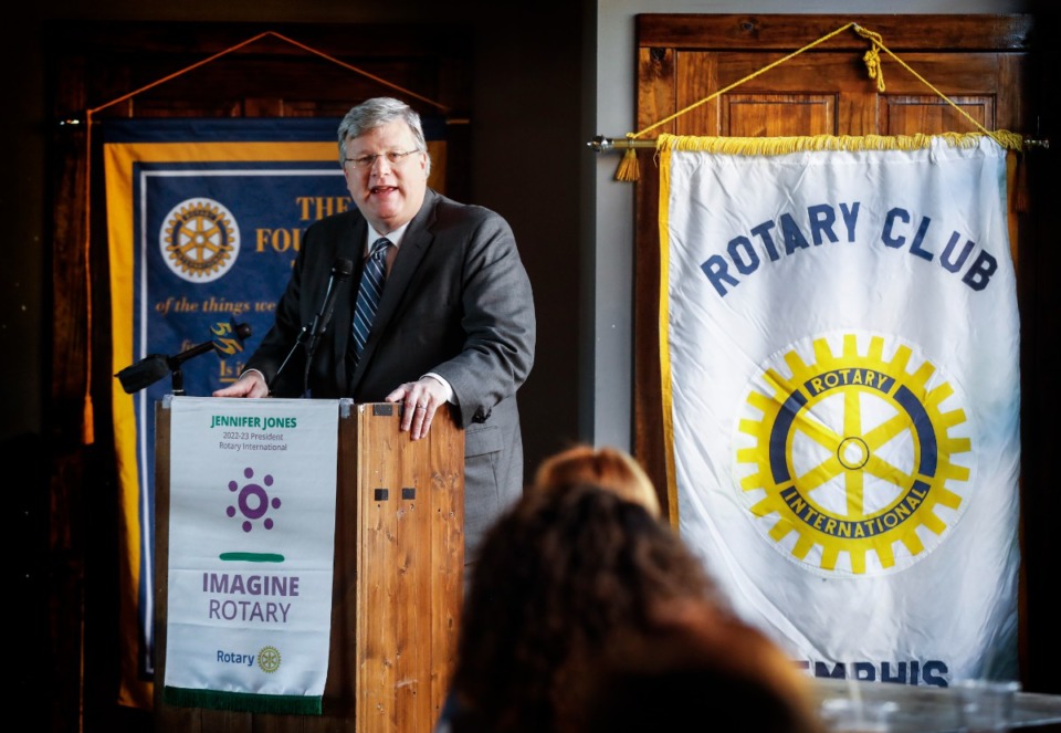 <strong>Memphis Mayor Jim Strickland told the Rotary Club of Memphis his focus is on&nbsp;a longstanding goal of increasing the number of police officers in Memphis.</strong> (Mark Weber/The Daily Memphian)