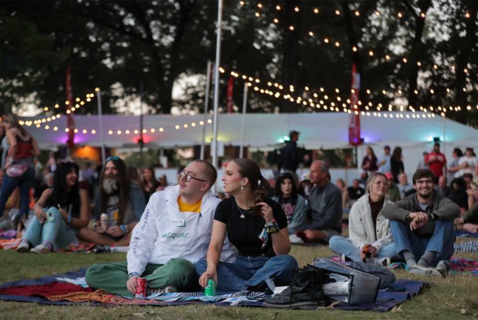 <strong>Fans listen to Jason Isbell during the first night of Mempho Music Festival at the Memphis Botanic Garden Sept. 30, 2022.</strong> (Patrick Lantrip/Daily Memphian)