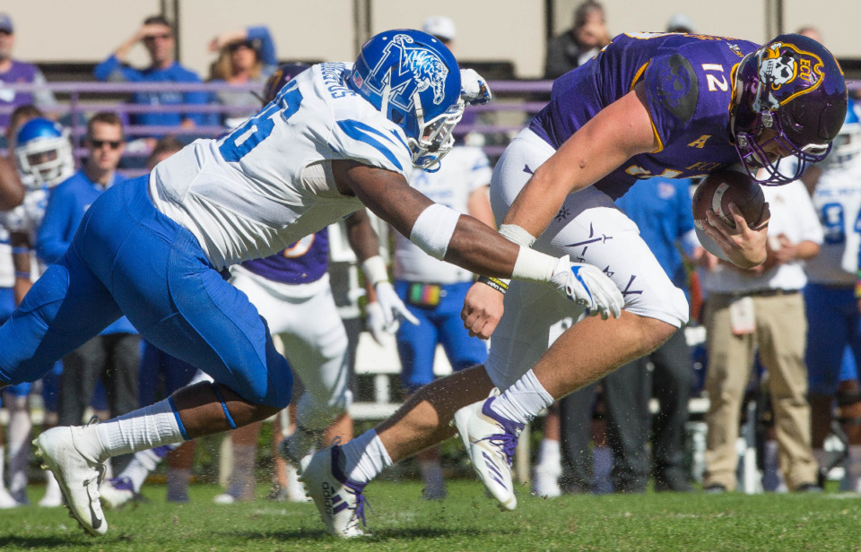 <strong>The Memphis football game Saturday, Oct. 15, at East Carolina, will kick off at 6:30 p.m. central time and be broadcast on ESPNU.</strong> (Juliette Cooke/Courtesy of the Greenville Daily Reflector file)