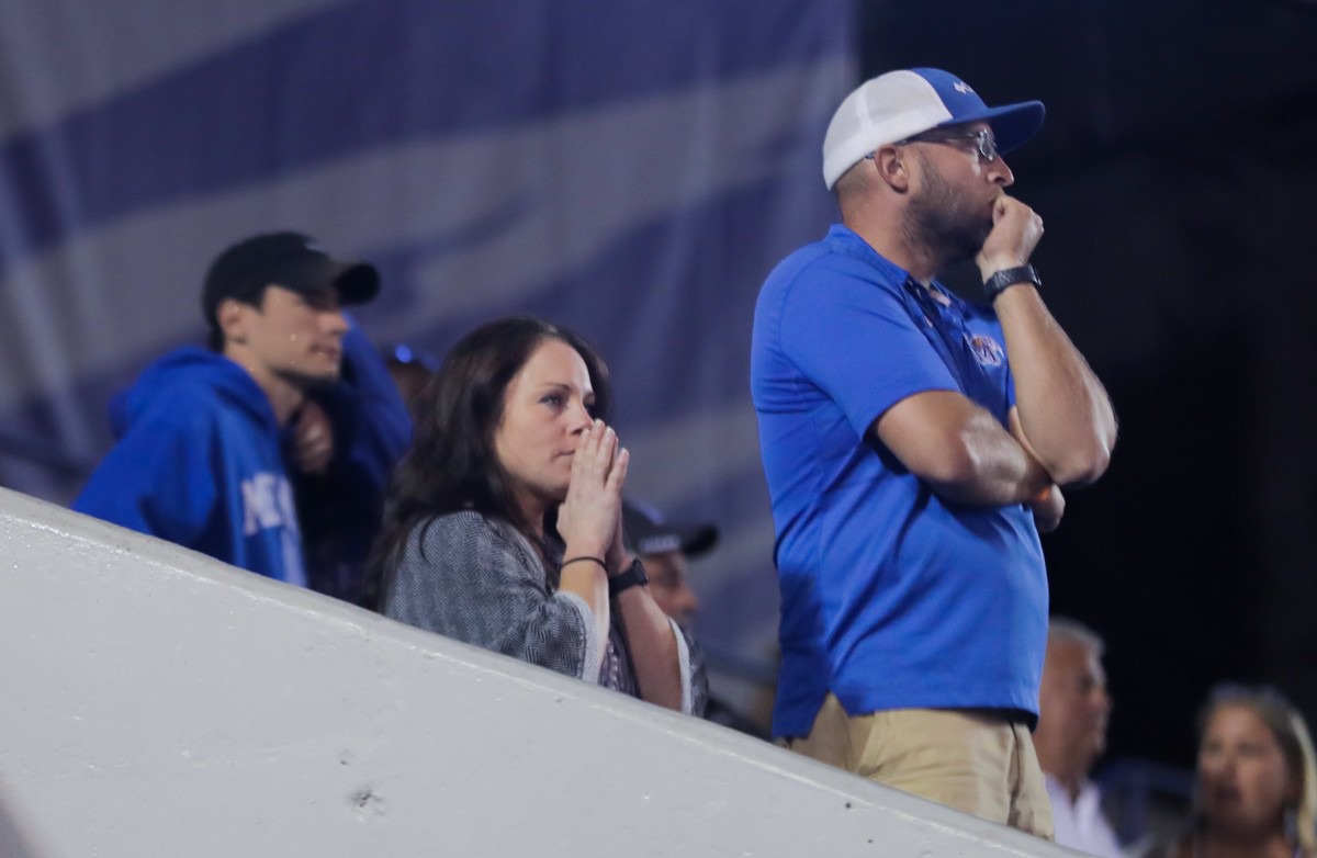 <strong>University of Memphis fans react to a last-minute loss on Oct. 7, 2022, in the game against the University of Houston.</strong> (Patrick Lantrip/Daily Memphian)