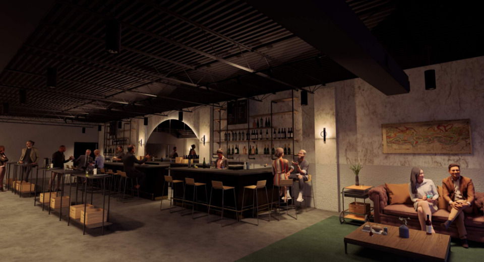 <strong>A rendering depicts what the Three of Cups wine bar at 644 Madison plans for its interior with an improvement grant.</strong> (Courtesy cnct design)