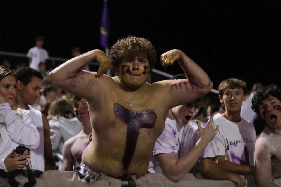 <strong>CBHS fans cheer on their team during the Oct. 14, 2022, game against MUS.</strong> (Patrick Lantrip/Daily Memphian)