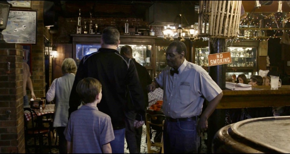<strong>Percy Norris at The Rendezvous on the first night of filming &ldquo;The &lsquo;Vous&rdquo; in 2017 which was the longtime waiter&rsquo;s last night before retirement.</strong> (screenshot)