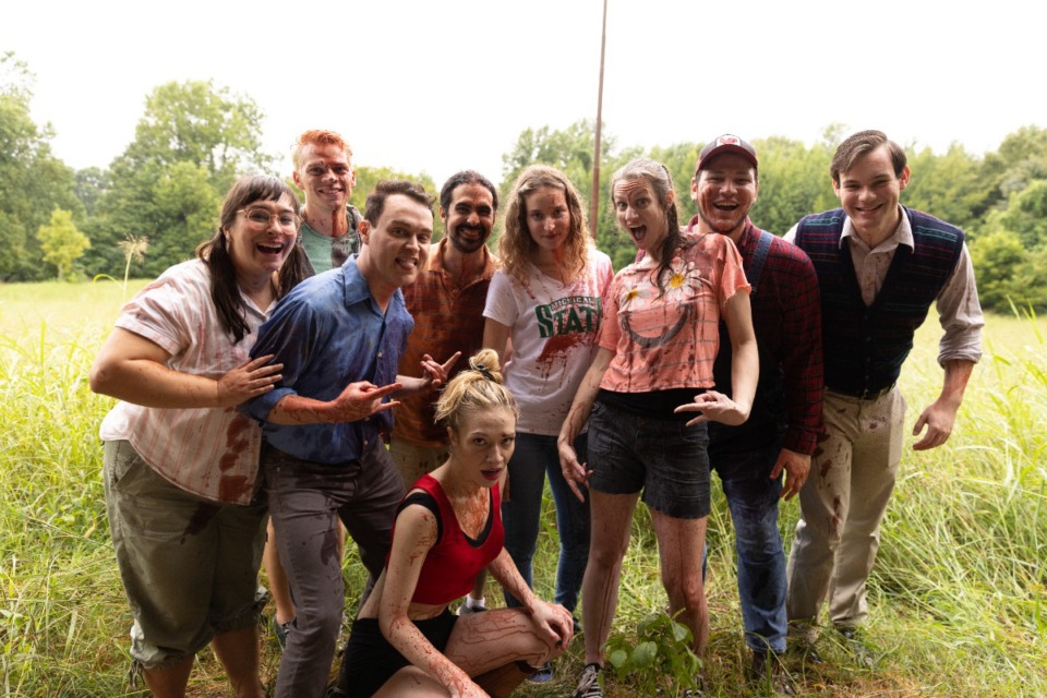 <strong>The cast of &ldquo;Evil Dead: The Musical&rdquo; gets into character.</strong> (Courtesy&nbsp;New Moon Theater)