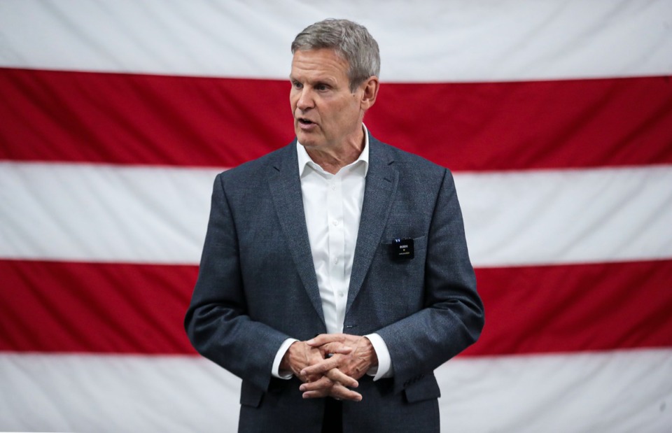 <strong>Tennessee governor Bill Lee speaks at the West Tennessee ABC Apprentice Bootcamp Kickoff June 8, 2022.</strong> (Patrick Lantrip/The Daily Memphian file)
