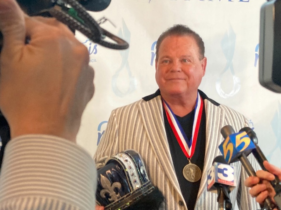 <strong>Jerry &ldquo;The King&rdquo; Lawler at the Memphis Sports Hall of Fame induction ceremony Thursday, Oct. 20, 2022.&nbsp;</strong>(Parth Upadhyaya/The Daily Memphian)