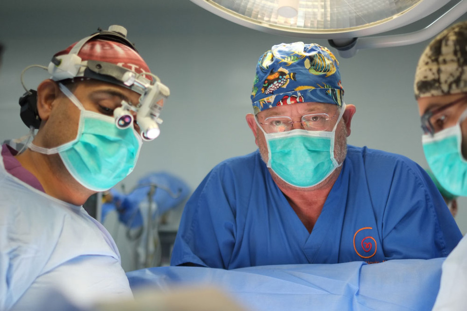 <strong>Dr. Bill Novick (center) will receive the Hamdan Award for Volunteers in Humanitarian Medical Services in Dubai for decades of pediatric cardiology surgery in low- and middle-income nations</strong>. (courtesy&nbsp;Novick Global Alliance)