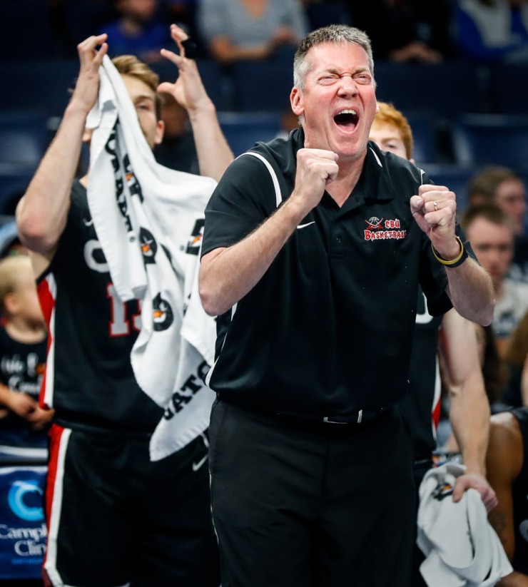 <strong>Christian Brothers University head coach John T. Reilly during action against Memphis Tigers on Sunday, October 23, 2022.</strong> (Mark Weber/The Daily Memphian)
