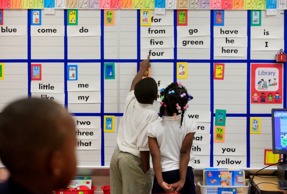 <strong>Memphis-Shelby County Schools kindergarten students work on a word wall.</strong> (Daily Memphian file)