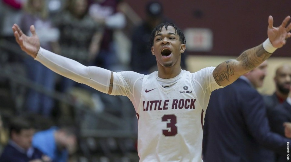 <strong>Former Little Rock guard Rayjon Tucker will visit Memphis as a potential graduate transfer for the Tigers.</strong> (Courtesy of <span>Little Rock Athletics/Benjamin Krain)</span>