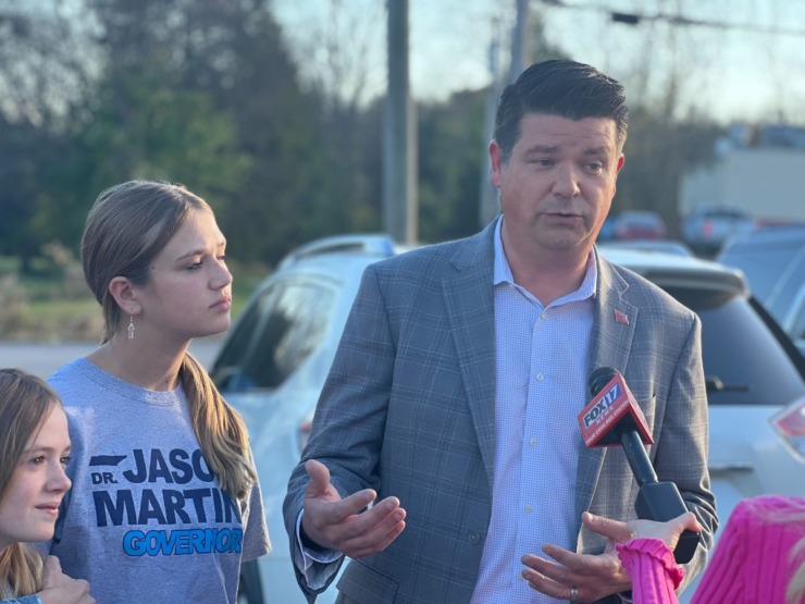 <strong>Dr. Jason Martin, seen in Nashville Nov. 8, won both Shelby and Davidson counties while losing statewise to incumbent Gov. Bill Lee.</strong> (Ian Round/The Daily Memphian)