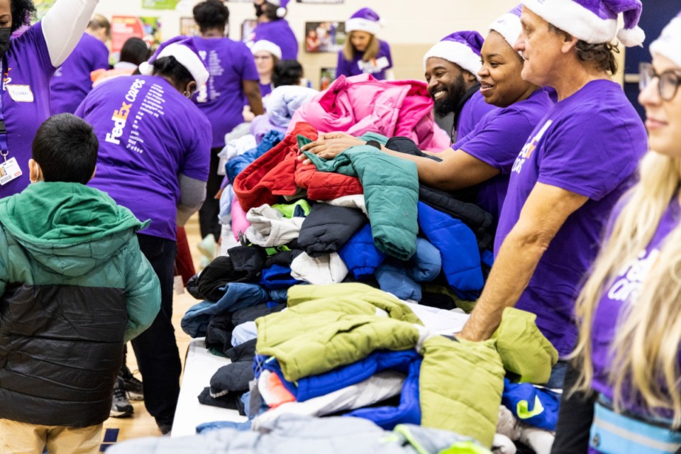 <strong>FedEx Cares provided more than 700 new winter coats to students through its collaboration with Operation Warm, a national nonprofit that manufactures coats and shoes for children in need.</strong>&nbsp;(Brad Vest/Special to The Daily Memphian)