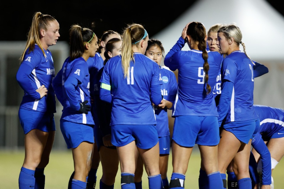 <strong>The Memphis women&rsquo;s soccer team's historic season ended in a penalty kick shootout, 3-2, to Arkansas, Sunday, Nov. 20, at Fayetteville, Ark.</strong> (Wesley Hitt/Memphis Athletics)