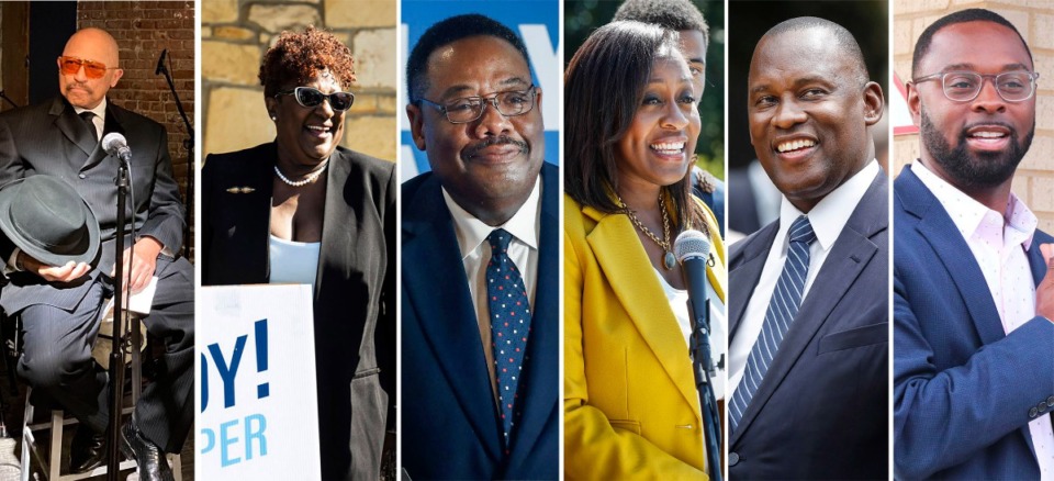 <strong>There are currently six candidates running for Memphis Mayor in 2023. From left to right, Joe Brown, Karen Camper, Floyd Bonner Jr., Michelle McKissack, Van Turner and Paul Young.</strong> (The Daily Memphian file)