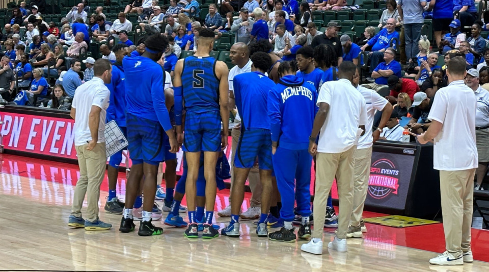 <strong>Memphis coach Penny Hardaway gives his team instructions before the start of the second half of Thursday&rsquo;s game against Seton Hall in the ESPN Events Invitational in Kissimmee, Florida.</strong> (Parth Upadhyaya/The Daily Memphian)