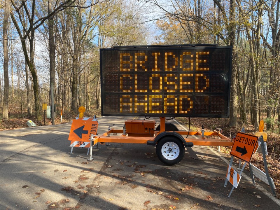 <strong>Collierville-Arlington Road is closed for bridge work near the Tipton Country line.</strong> (Michael Waddell/Special to The Daily Memphian)