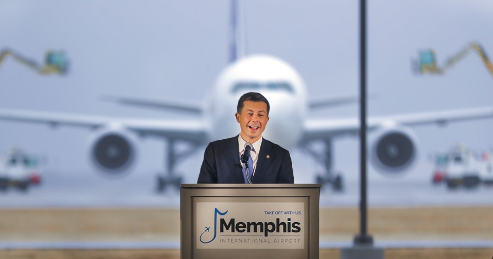 <strong>&ldquo;This is about making sure our supply chains are more resilient and our economy is more competitive in the face of any challenge,&rdquo; Secretary of Transportation Pete Buttigieg said at the grand opening of Memphis International Airport's new de-icing facility.</strong> (Patrick Lantrip/The Daily Memphian)