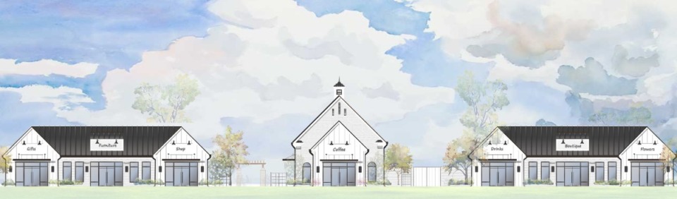<strong>The Congregation retail center will seek to bring people together. The site's name and building design pays homage to Forest Hill Baptist Church's building which will be demolished as part of the project.</strong> (Courtesy/Jason Speed)