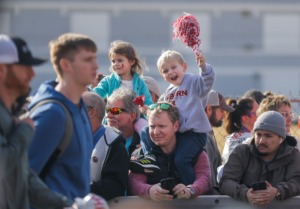 <strong>Fans cheer on the runners near the finish line of the St. Jude Memphis Marathon Dec. 3, 2022.</strong> (Patrick Lantrip/The Daily Memphian)