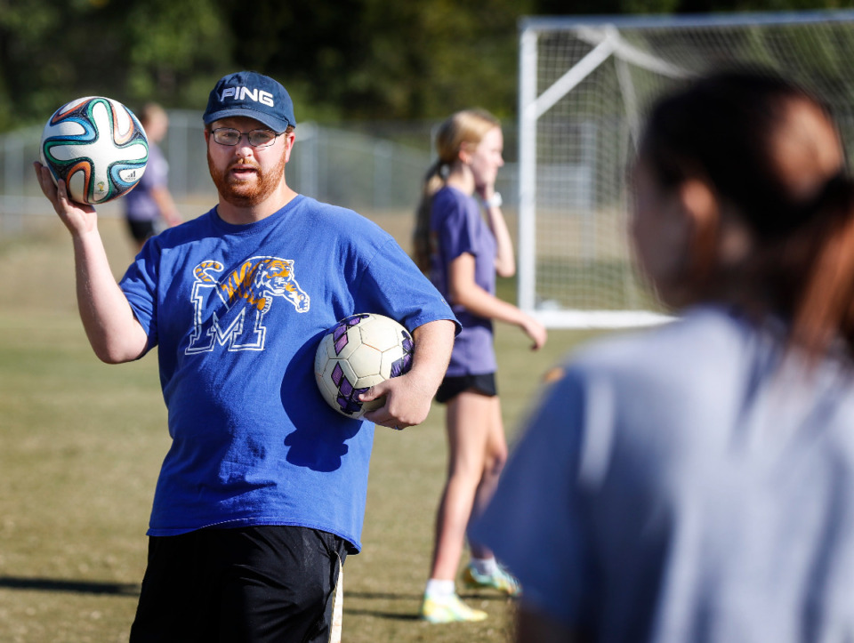 <strong>Lakeland Preparatory School head coach Jay Fausey during soccer practice on Monday, Oct. 3, 2022.</strong> (Mark Weber/The Daily Memphian)