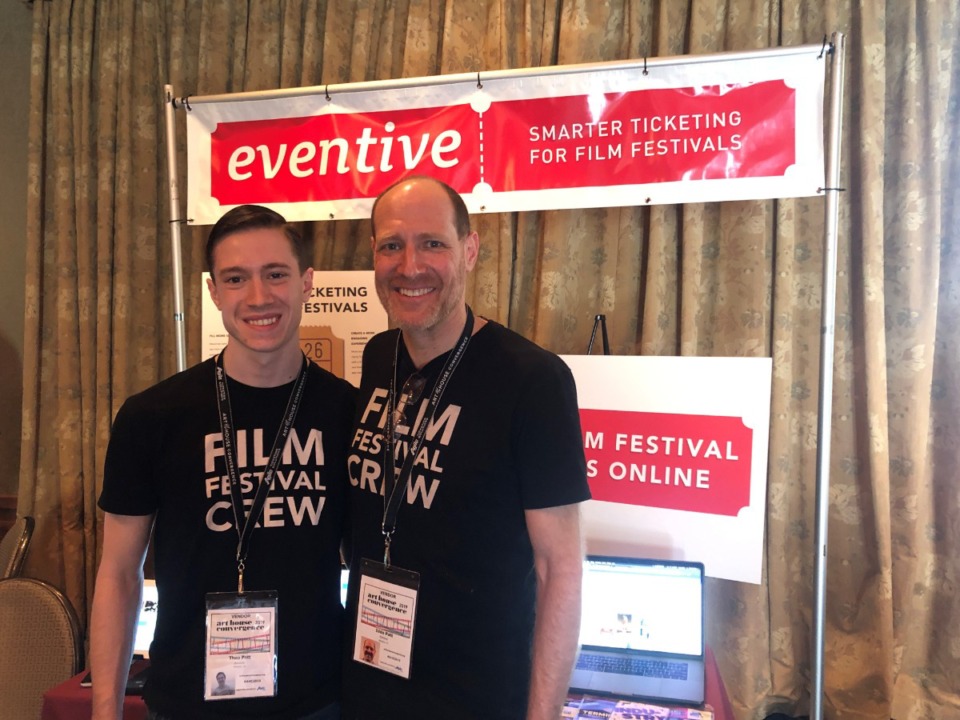 <strong>Theo Patt and his father, Iddo Patt, introduced Eventive at the Art House Convergence conference in 2018.</strong> (Submitted)