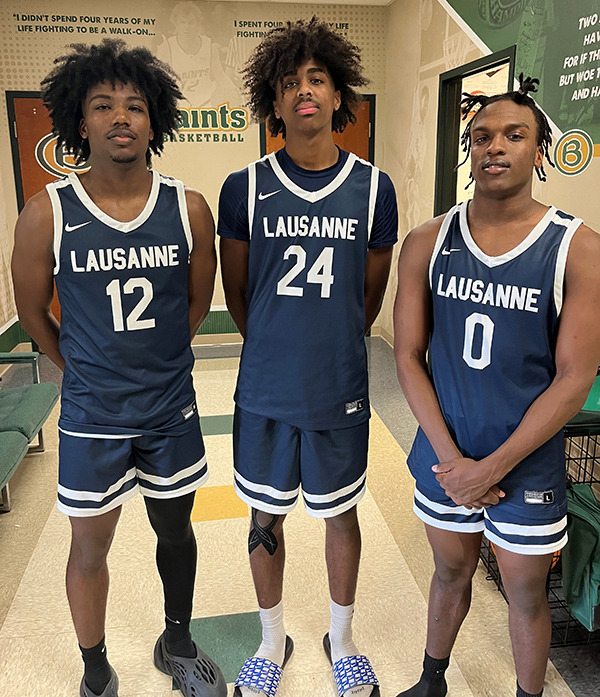 <strong>Lausanne basketball players (left to right) Tre Davis, Jamarcus Powell and Seth Grandberry have helped the Lynx start the season 10-1.</strong> (John Varlas/The Daily Memphian)